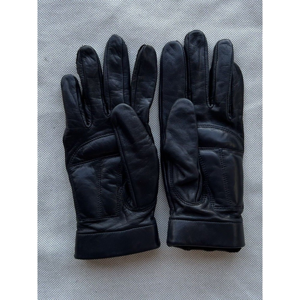 Vintage Harley Davidson Women's Black Vegan Leather Gloves XS lightweight
